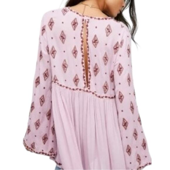 Free People Diamond and Tunic Blouse Size S Oversized Fit Boho - Picture 3 of 14